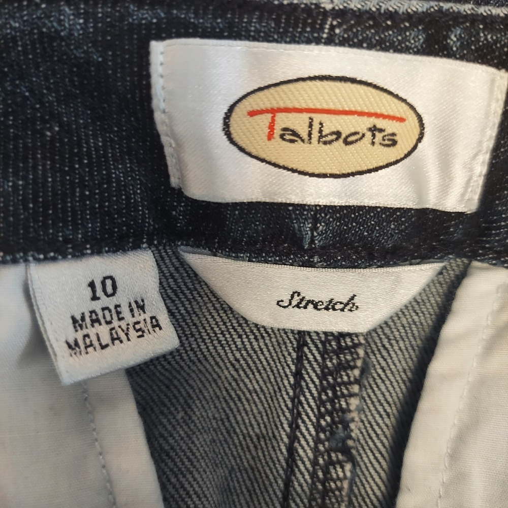Talbots Womens Denim Skirt Size 10 Dark Wash Stretch Ribbon‎ Accent Preppy 90s - Picture 5 of 7